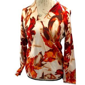 Carmen Fall V-Neck Top Size L